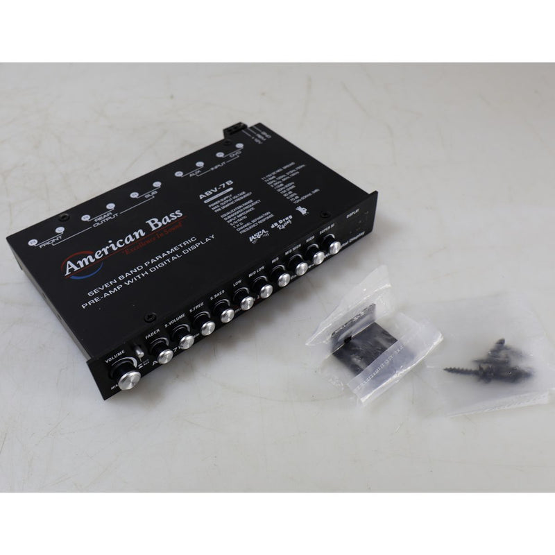 American Bass Equalizer w/ Built-in 7V Line Driver + Digital Voltmeter OPEN BOX