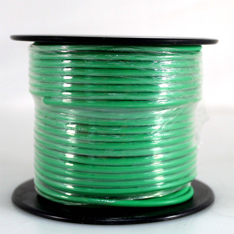 14 GA 100 FT Green Stranded of CCA Primary Power Ground Wire Cable - Full Spool