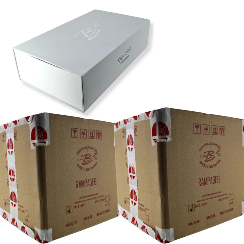 B2 Audio RAGE Monoblock 3.5k 1 Ohm Amplifier W/ 2 RAMPAGE 8" Subwoofers COMBO-10