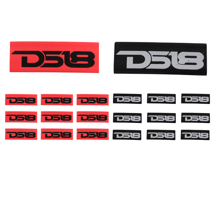 4 Gauge 3:1 Heat Shrink with DS18 Logo Black/Red 20 Pack