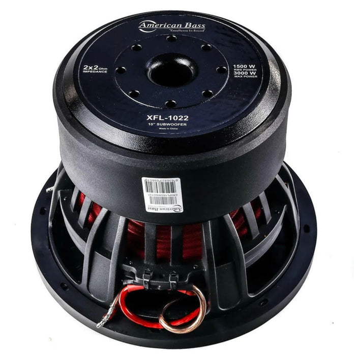 American Bass Car Audio 10" Subwoofer 1500 Watt RMS Dual 2 Ohm XFL-1022