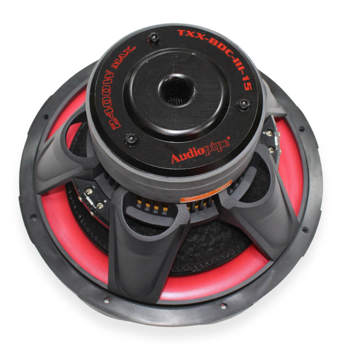 15-Inch 1200 Watts RMS D4-Ohms Triple Stack Composite Cone Subwoofer OPEN BOX