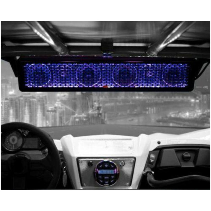 25" 2 Way Marine Soundbar Speaker Waterproof UTV ATV Golf Cart RGB LED Lights