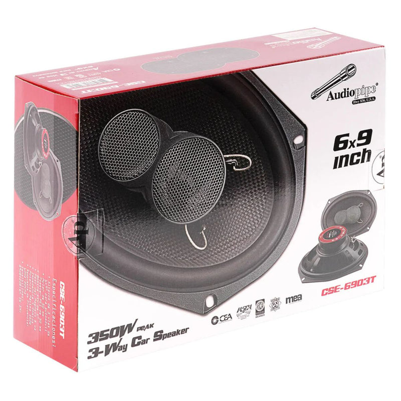 Audiopipe 6" x 9" 350 Watt 4-Ohm Midrange 3-Way Coaxial Car Speaker CSE-6903T
