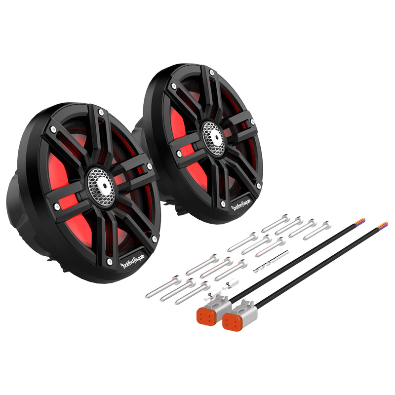 6.5" 1200W 4-Ohm 2-Way Marine Speakers Rockford Fosgate Color Optix M2-65B