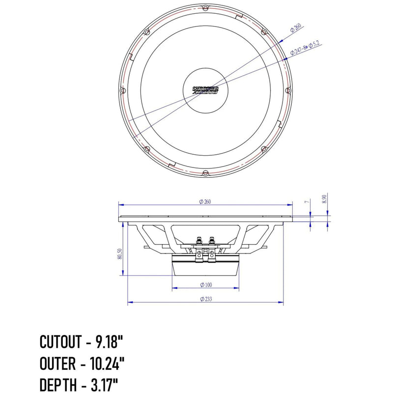 Sundown Audio Neo Pro v.4 10" 160W RMS 4-Ohm Mid-Range Speaker / NEOPRO-V4-10-4