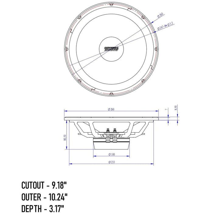 Sundown Car Audio v.4 10" 8 Ohm Neo Pro Loudspeaker 150W RMS NEOPRO-V4-10-8