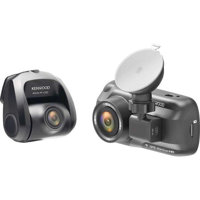 Kenwood 3" 2.0 Megapixel Front& Rear Dash Cam W/ Wireless Link/Built In GPS