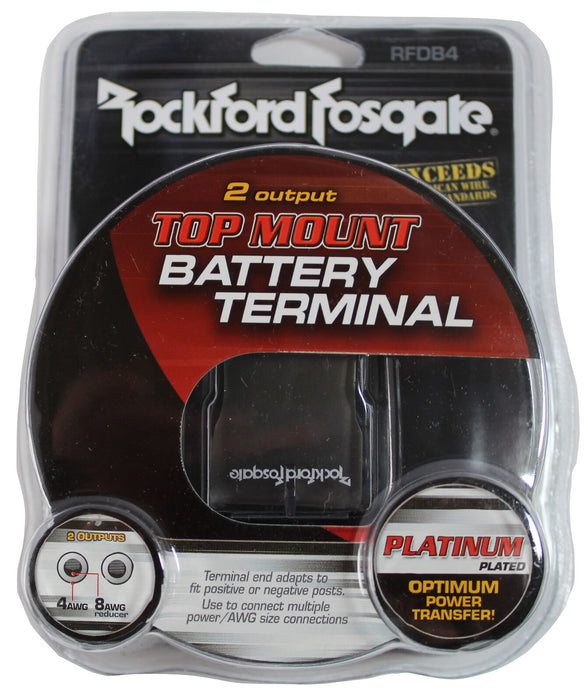 Rockford Fosgate Solid Brass 4 AWG Positive / Negative Battery Terminal RFDB4