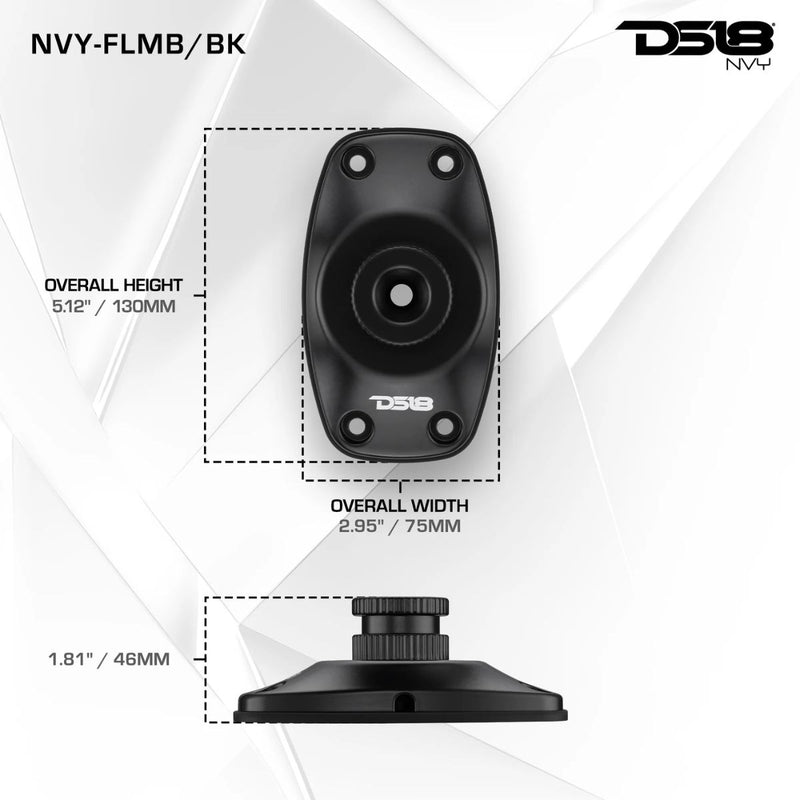DS18 Flat Surface Mount Brackets for NVY Tower Speakers Pair Black or White