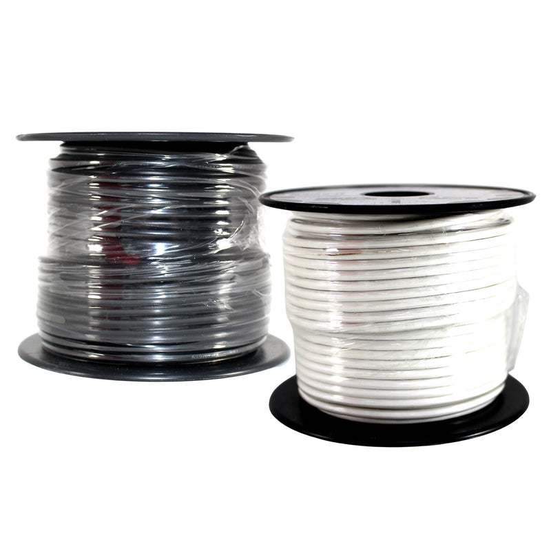 14 GA 100 FT White Black Stranded Spools of CCA Primary Power Ground  Wire Cable