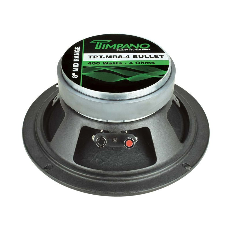 Timpano 8 Inch 400W 4 Ohm Midrange Pro Audio Loudspeaker With Bullet MR8-4BULLET