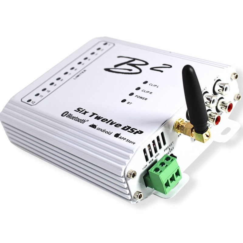 B2 Audio SixTwelve White 12Ch Bluetooth DSP 4V 96kHz w Floating Mount Bracket