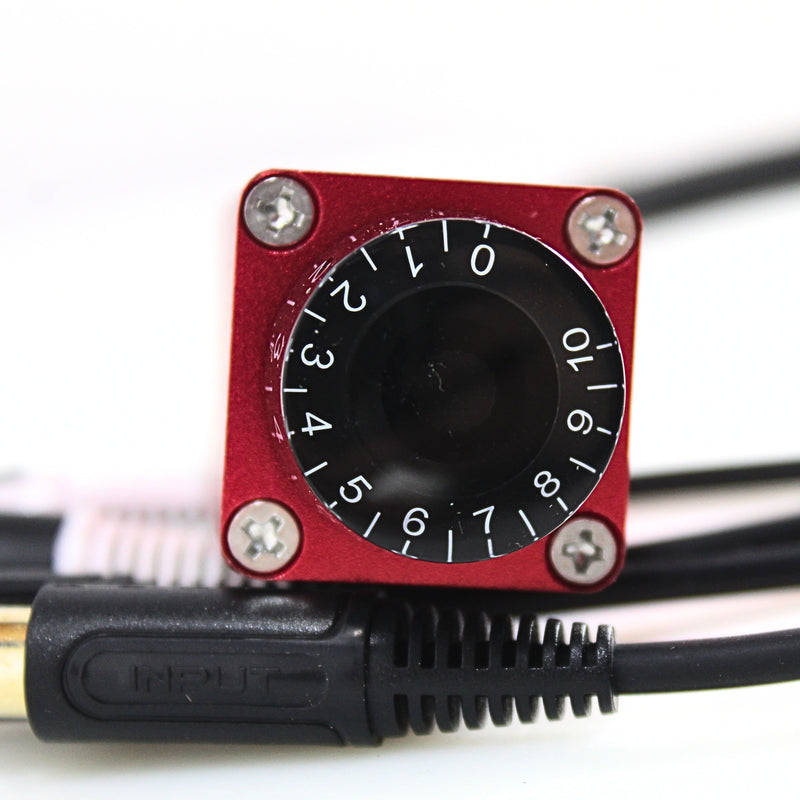 Official B2 Audio Aluminum Cased 30" RCA Bass Knob Red with B2 Audio Logo