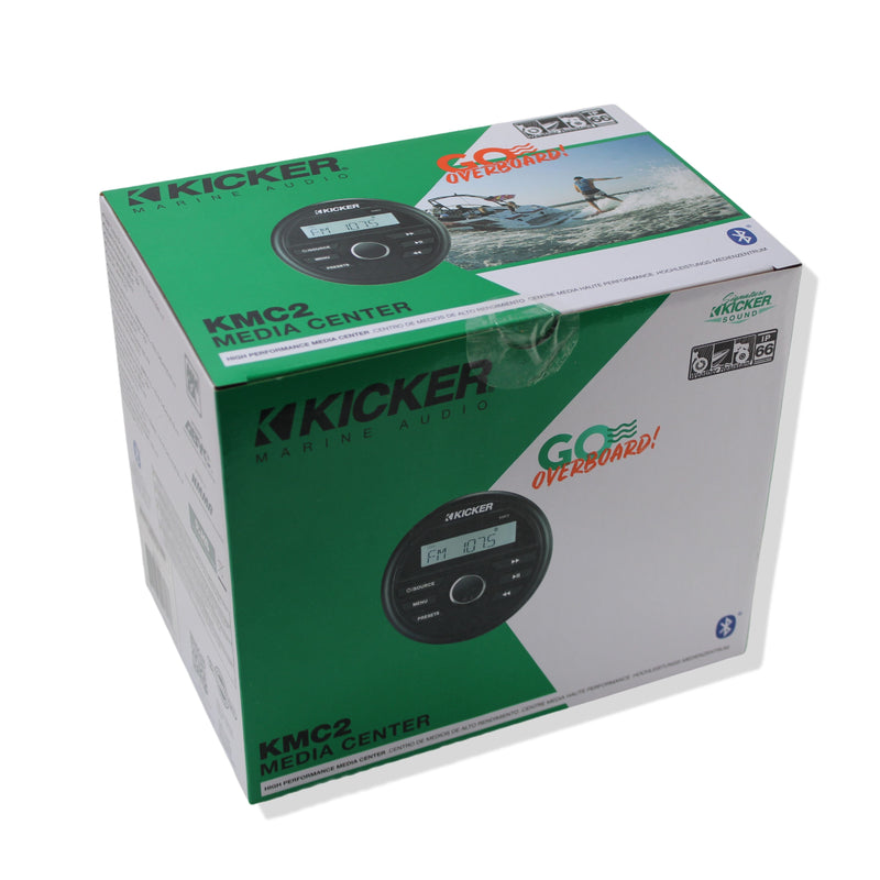 Kicker Marine Audio Weather Resistant Media Radio Bluetooth USB AM/FM 46KMC2