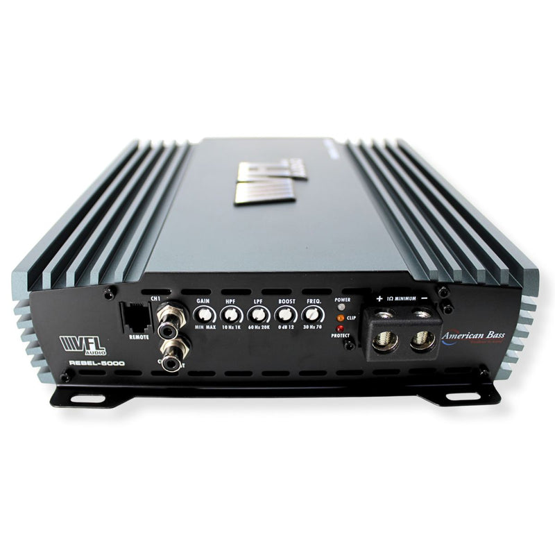 American Bass 5000 Watts 1-Ohm Monoblock Class D Digital Amplifier REBEL-5000.1