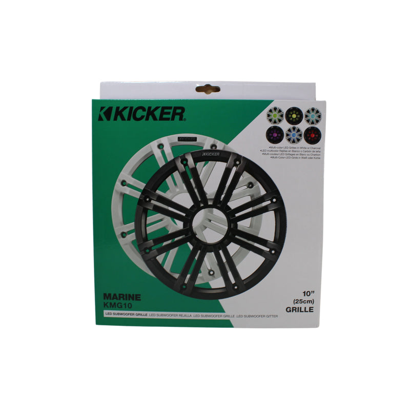 Kicker 10" Marine LED Subwoofer Grille for KM10 & KMF10 White 45KMG10W