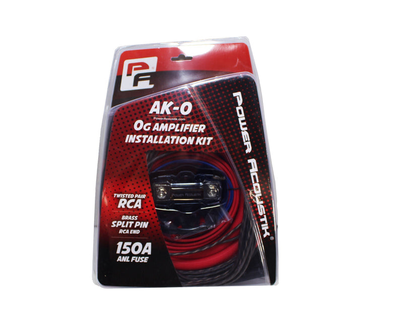 Power Acoustik 0 Gauge Amplifier Installation Kit with 150 ANL Fuse AK-0