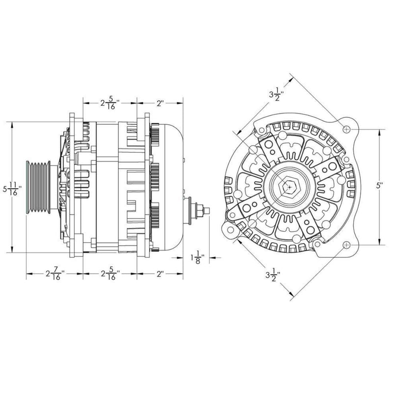 250 Amp High Output Alternator for Volkswagen Jetta, Beetle, Golf, TI 13852250