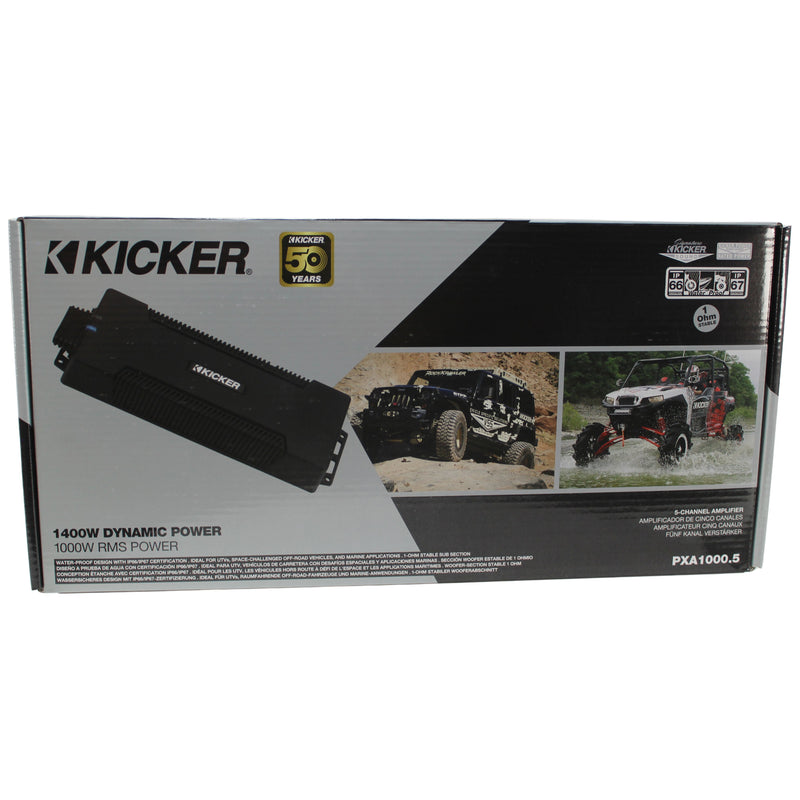 Kicker Waterproof Powersport Amplifier Full Range Class D 1000W RMS 1-Ohm 48PXA10005