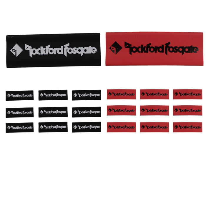 4 Gauge 3:1 Heat Shrink with Rockford Fosgate Logo Black/Red 20 Pack