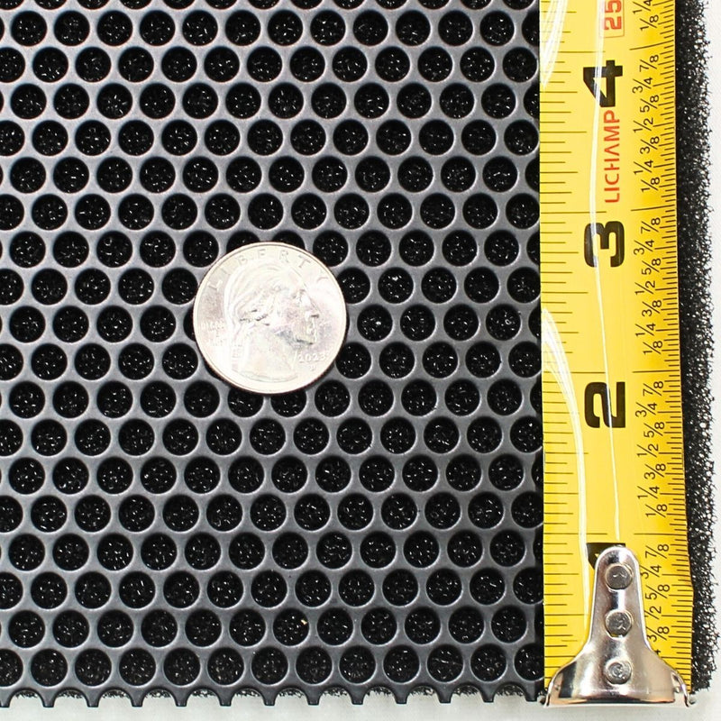 Audiopipe 2x4' Black Metal Finish Mesh Grill w/ Foam Staggered Rows 3/16" Holes
