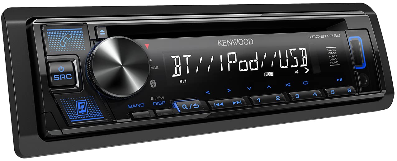 Kenwood Single DIN Bluetooth CD AM/FM USB Car Stereo KDC-BT278U