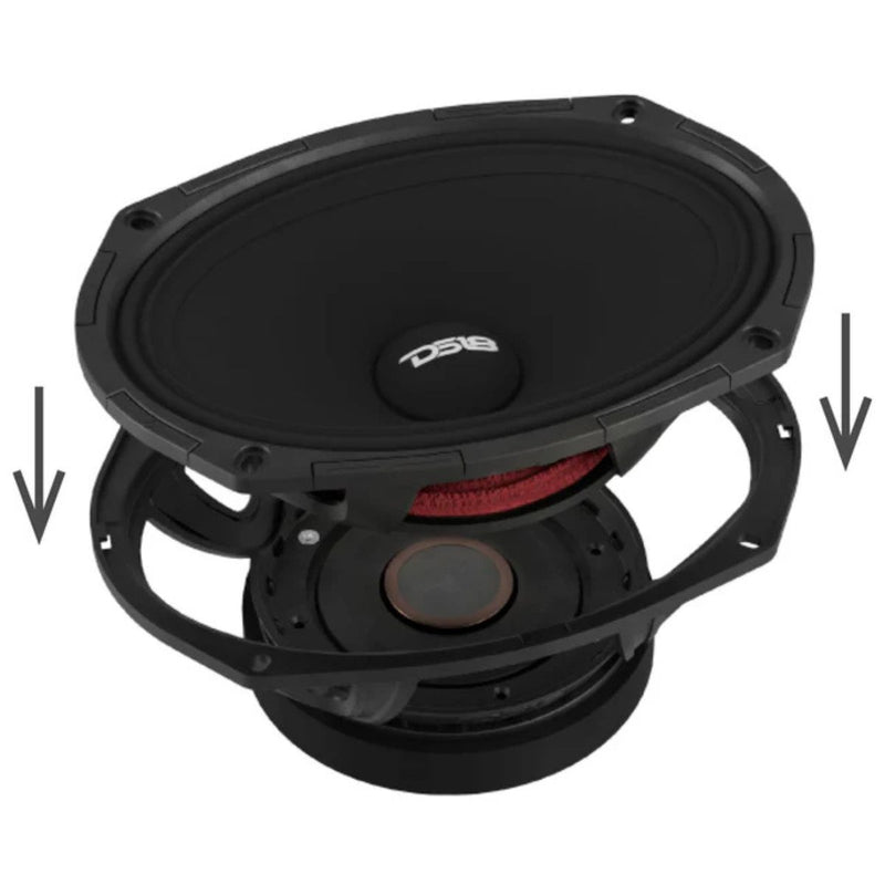 6x9" 300 W RMS 4 Ohm Mid-High Loudspeaker DS18 PROJECT360 Rotating Recone Design