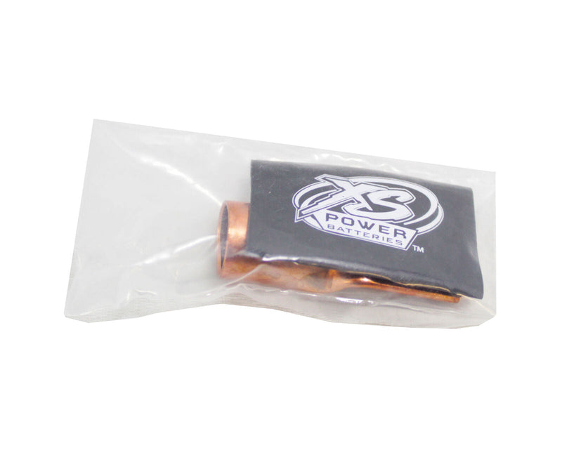 XS Power 1/0 Gauge Copper Lug Terminal Rings with Black Heat Shrink Wrap RT0G-BK