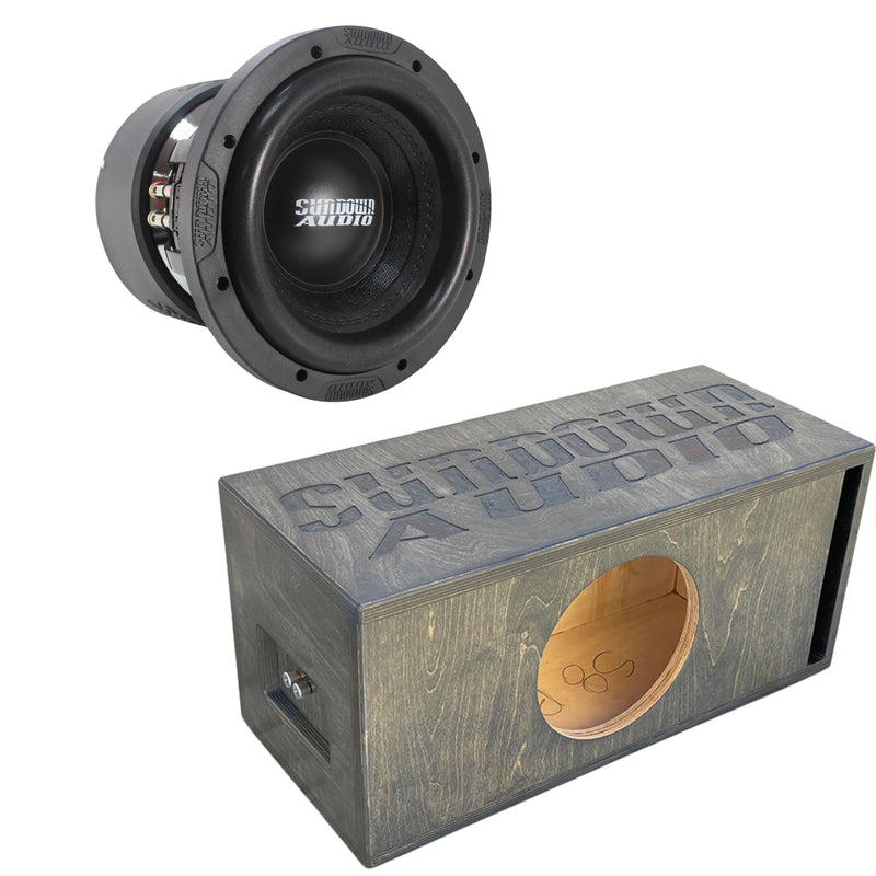 1000W RMS Dual 2 or 4-Ohm 8" X Series V3 Subwoofer w/ Single 8" Birch Ported Box