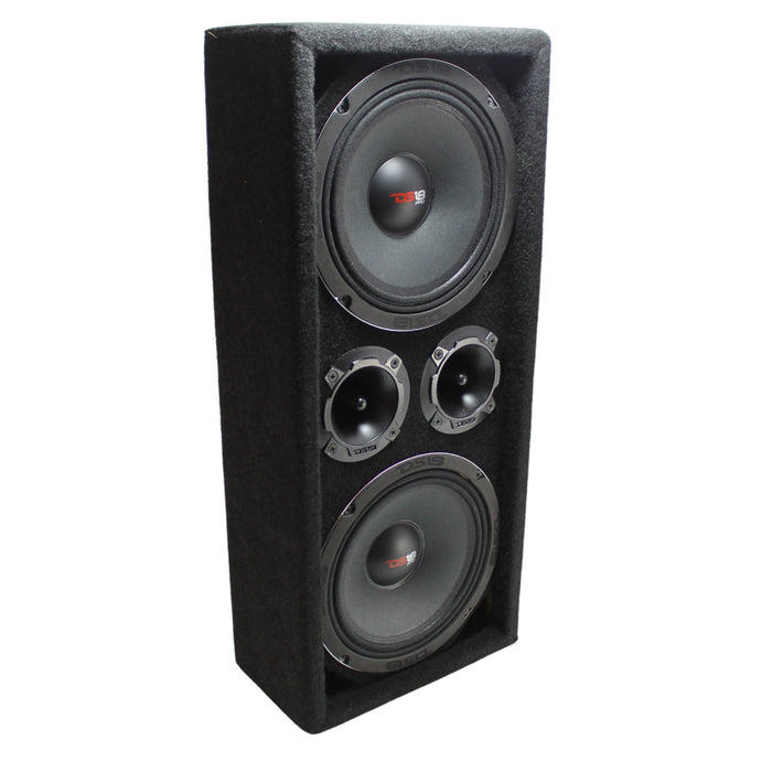 DS18 Pro Audio Fullrange Box w/ Dual 8" Loudspeakers & Dual 3" Bullet Tweeters