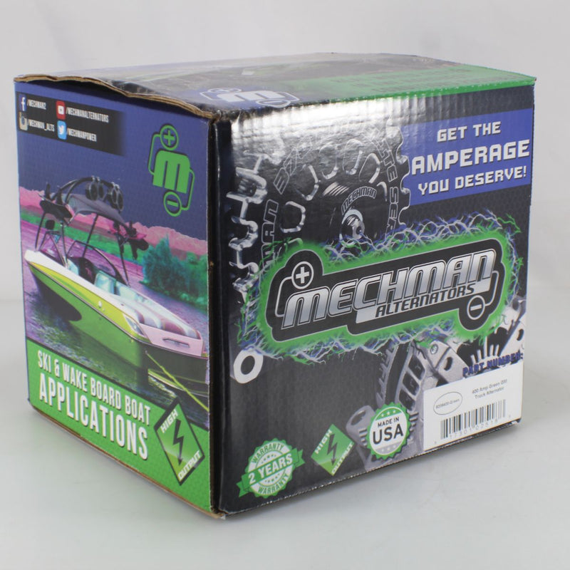 Mechman E-Series 400 Amp Green Alternator For 96 - 04 GM 8206400-GRE OPEN BOX