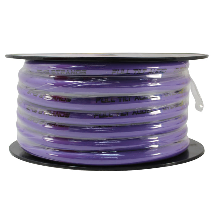 Full Tilt Audio 1/0 Gauge Copper Clad Aluminum Power/Ground Wire Purple Lot