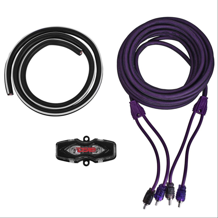 DS18 AKIT4 CCA 4-Gauge Amplifier Installation Kit - Purple / DS-AKIT4-PU