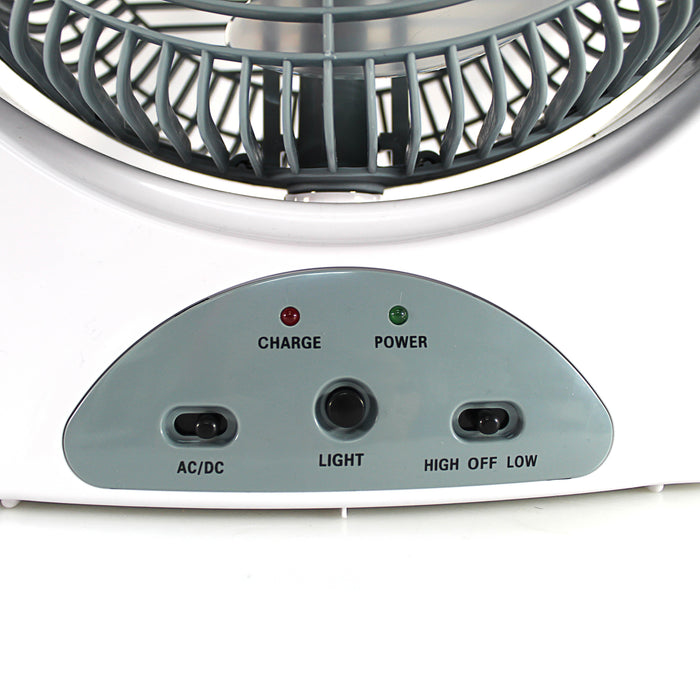 12" Rechargeable Fan AC/DC 110-240 Volts USB 5V LED 110-240 Volts EL8212F