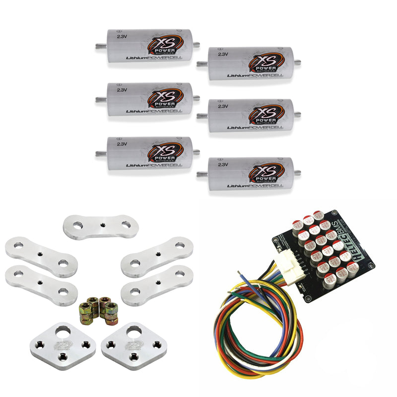XS Power 6 Pack DIY Kit White 40AH LTO Cell Bank 2.3v W/ Dog Bones & Balancer