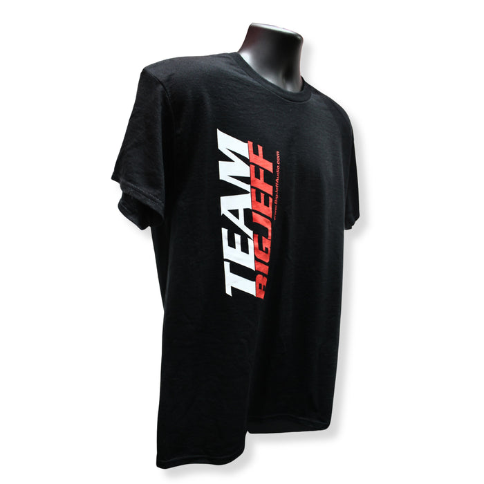 B2 Audio 100% Cotton T-Shirt Riot Guy Black Tee with Team Big Jeff Logo