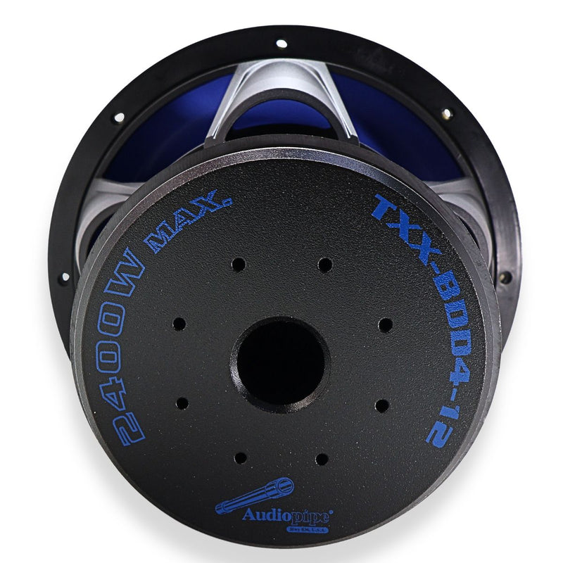 Audiopipe 12" Subwoofer 1200W RMS Dual 4 Ohm 4- Stack Magnet TXX-BDD4-12