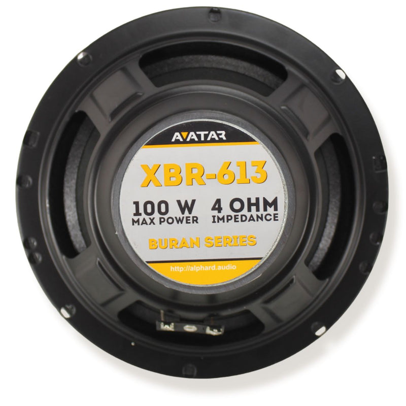 Avatar 6.5" 50 Watt RMS 4-Ohm Black Coaxial Speaker Pair XBR-613