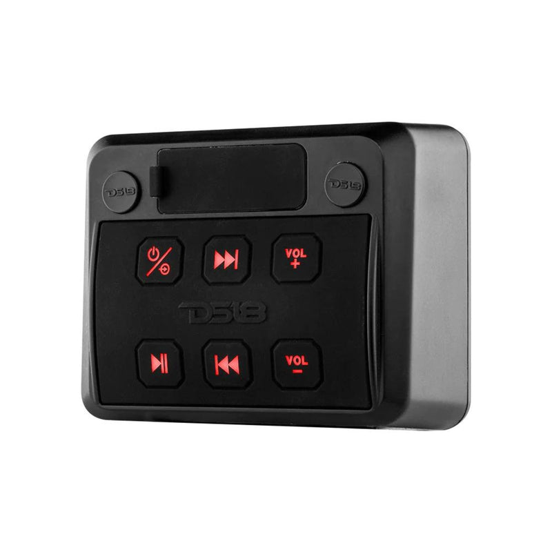 DS18 Marine Speakers with 2 CH Amplifier Wiring Kit and Universal Receiver Combo