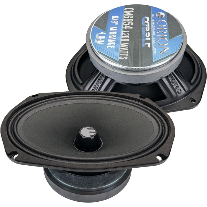 Pair of Orion 4-Ohm 300w RMS Cobalt High Efficiency 6x9" Midrange Bullet Speaker