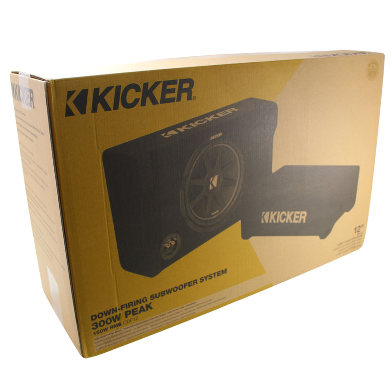 Kicker Comp Series 12" 150W RMS 4-Ohm Loaded Down-Firing Subwoofer Enclosure
