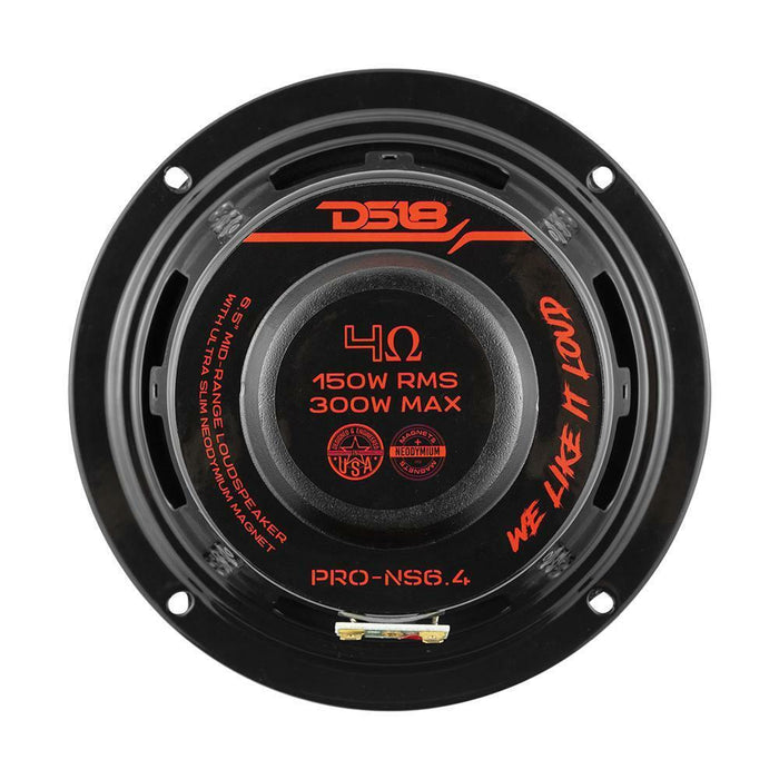DS18 PRO 6.5" Mid-Range Speaker 300 Watt 4 Ohm with Ultra Slim Neodymium Magnet