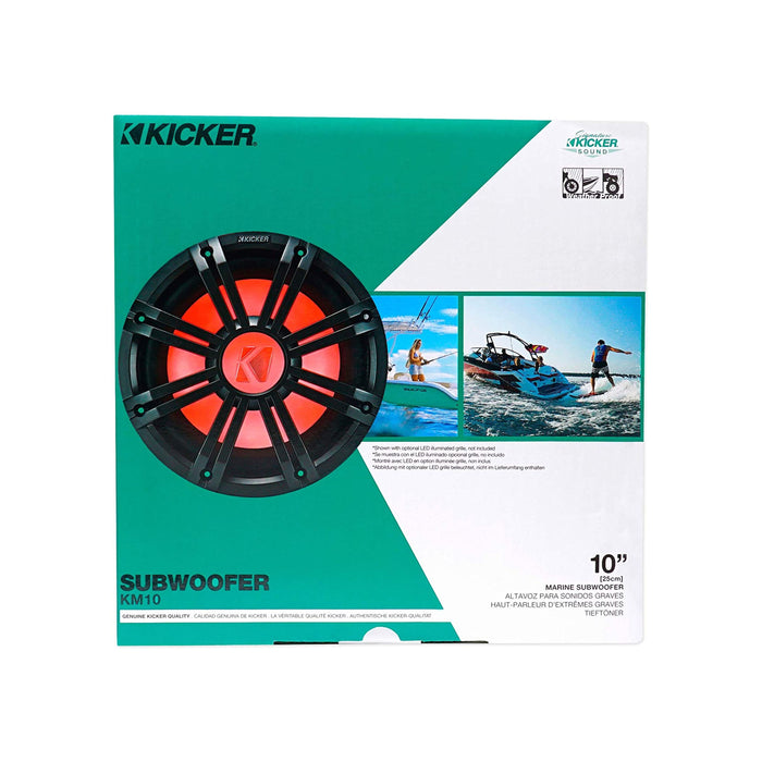 Kicker 10" Marine Powersport 2 Ohm 350 Watt Subwoofer 45KM102