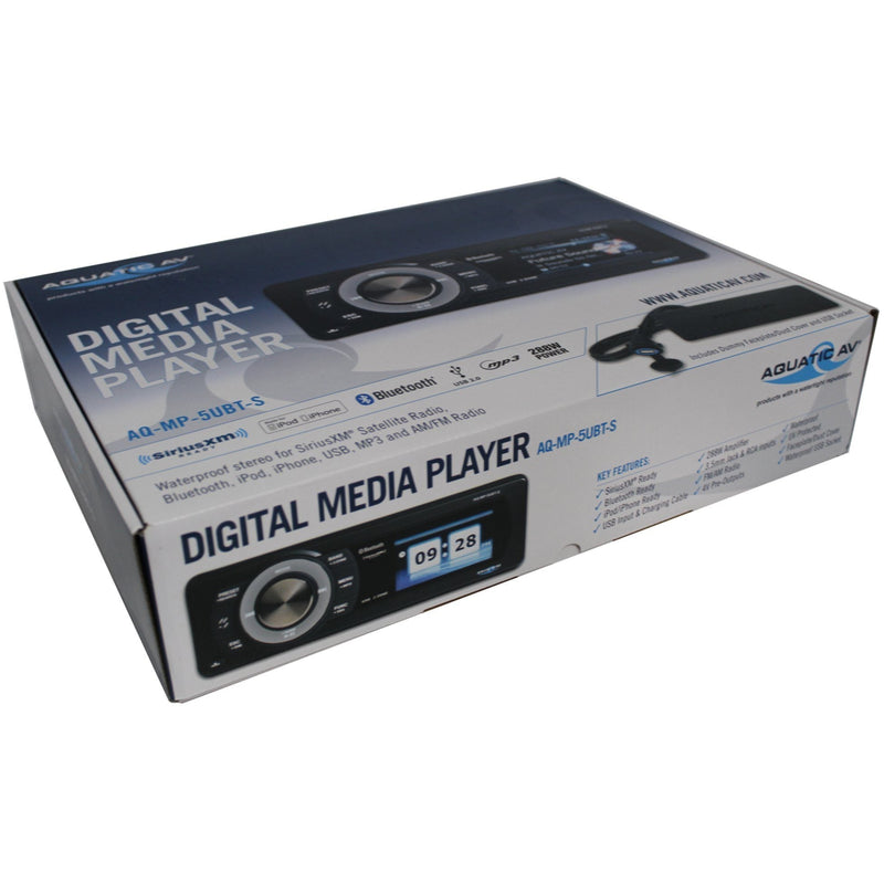 Aquatic AV AQ-MP-5UBT-S Waterproof 1 Din Head Unit w/ BT, USB, SiriusXM Capable