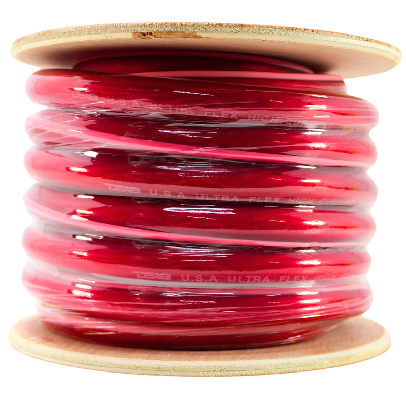 DS18 Ultra Flex 100% OFC 0GA Ground Power Wire Red Lot Cut By The Foot
