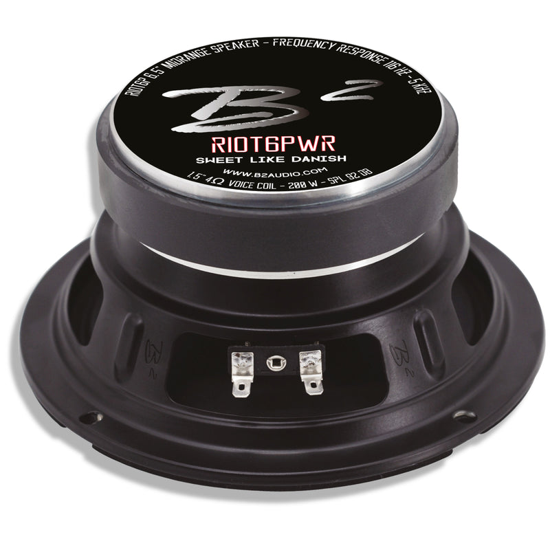 B2 Audio 6.5" 4-Ohm 100W RMS Mid-Range UV/Water Resistant Speaker Pair RIOT