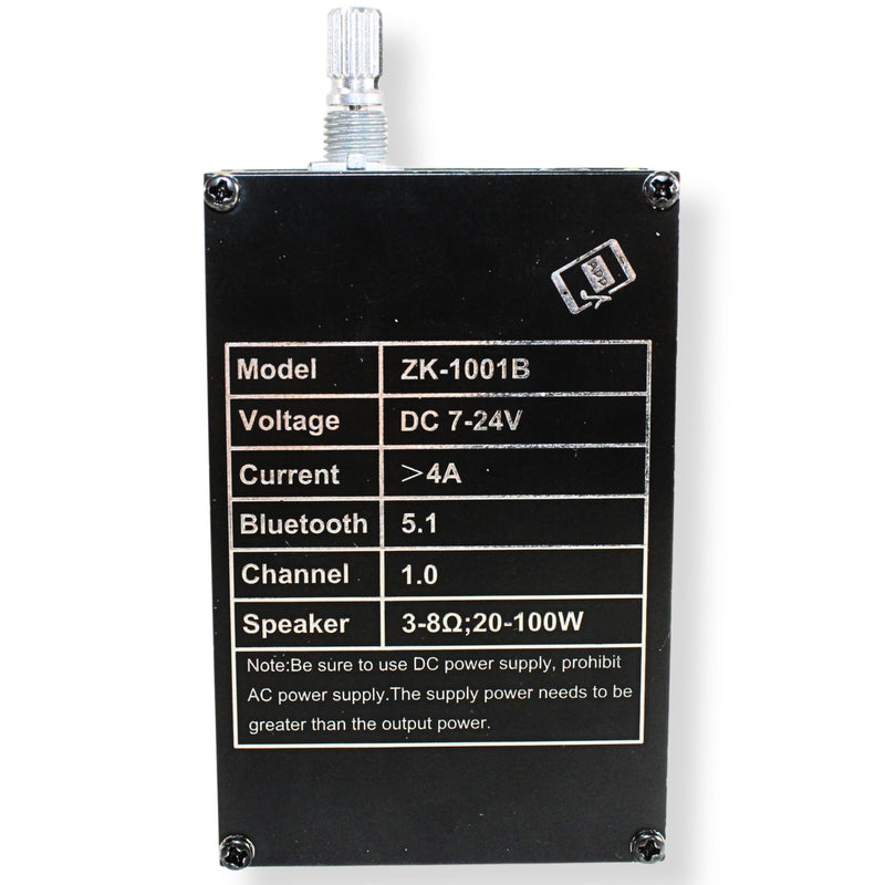 ZK-1001B 100W Mono Channel Bluetooth Amplifier Board for B2 RC2 AUX/USB Inputs