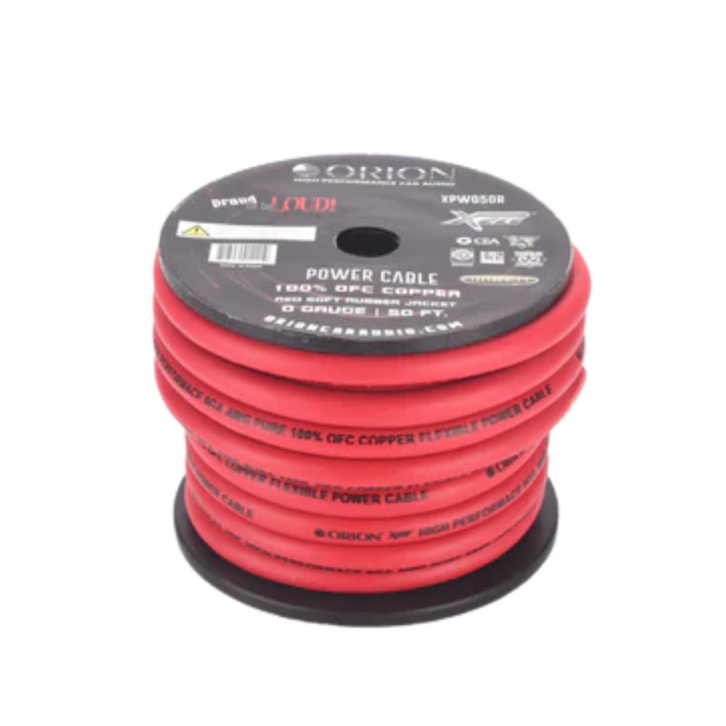 0 AWG Red Soft Rubber Jacketed 100% OFC Orion Power Wire Lot Cut By The Foot