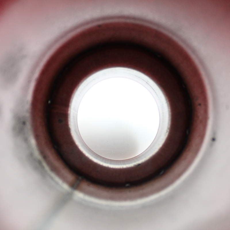 Universal Exhaust Tip Rolled Edged Single Wall Slant Cut Powder Red OPEN BOX